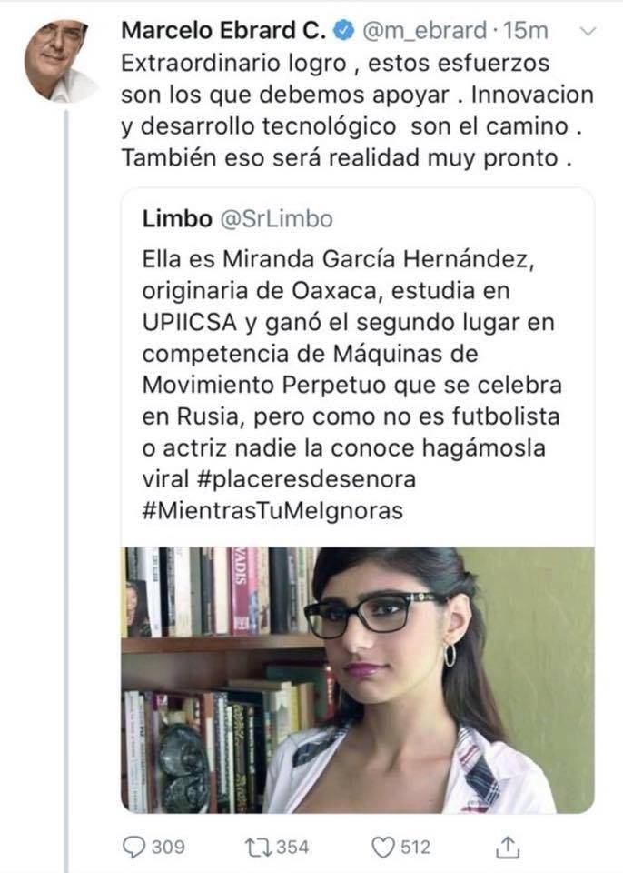 Ebrard comparte fake news