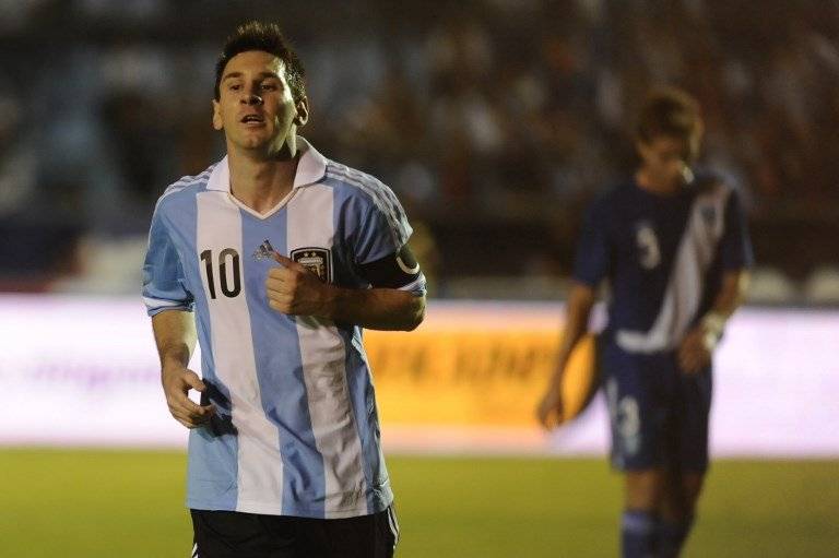 Messi durante el partido ante Guatemala jugado en mayo de 2013