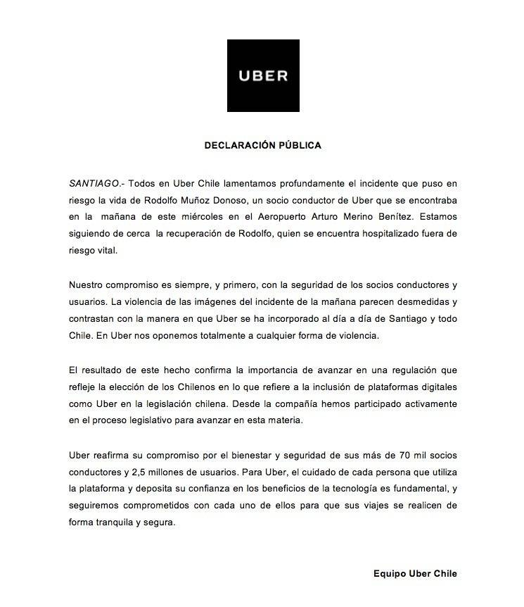 Declaración de Uber