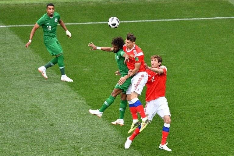 Acción del partido entre Rusia y Arabia Saudita