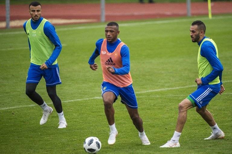 Jugadores de Marruecos durante un entreno previo al Mundial
