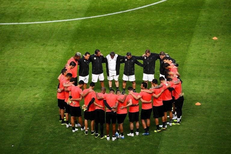 Los ticos previo a cerrar su último entreno