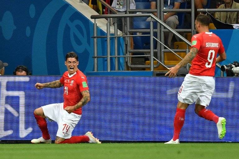 La celebración del empate conseguido por Zuber