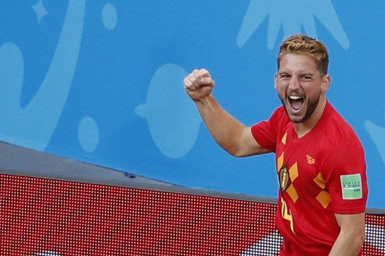Dries Mertens festeja su anotación ante Costa Rica