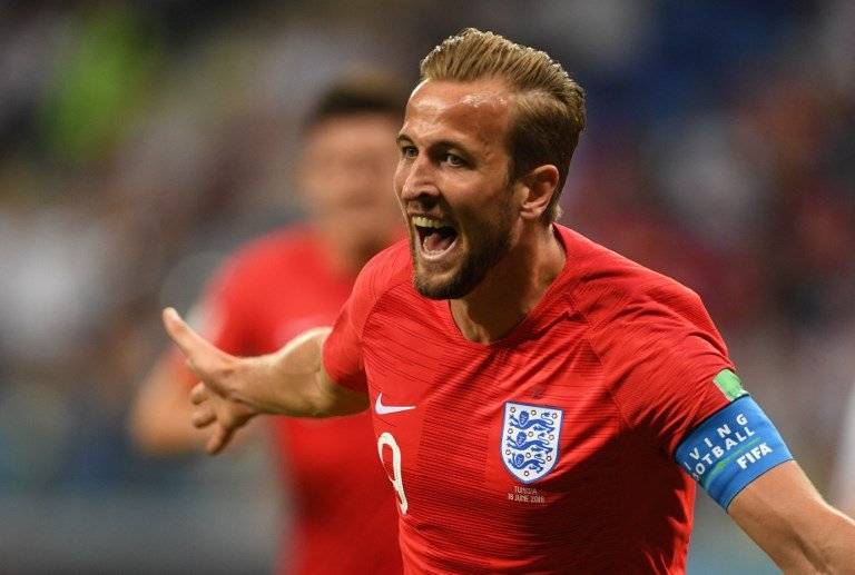 Kane celebra su primer tanto en el Mundial