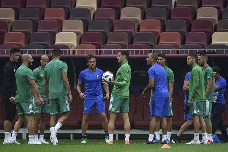 El equipo portugués en el entreno previo al juego ante Marruecos