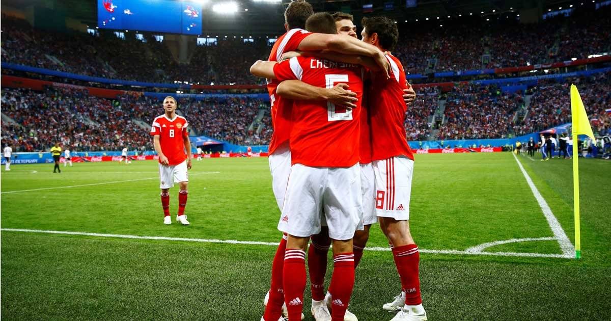 seleção da Rússia vence o Egito