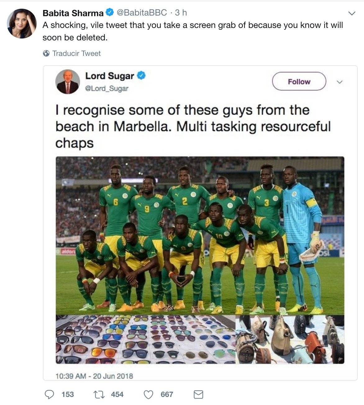 Indignación de su colega en la BBC.