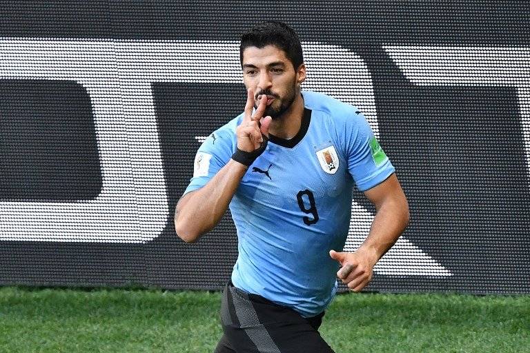 Suárez celebró así su gol 52 con Uruguay