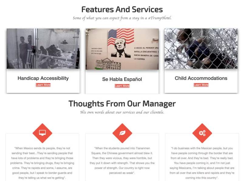 Alguien compró TrumpHotels.org para llenarlo de fotos de centros de detención Alguien compró TrumpHotels.org para llenarlo de fotos de centros de detención