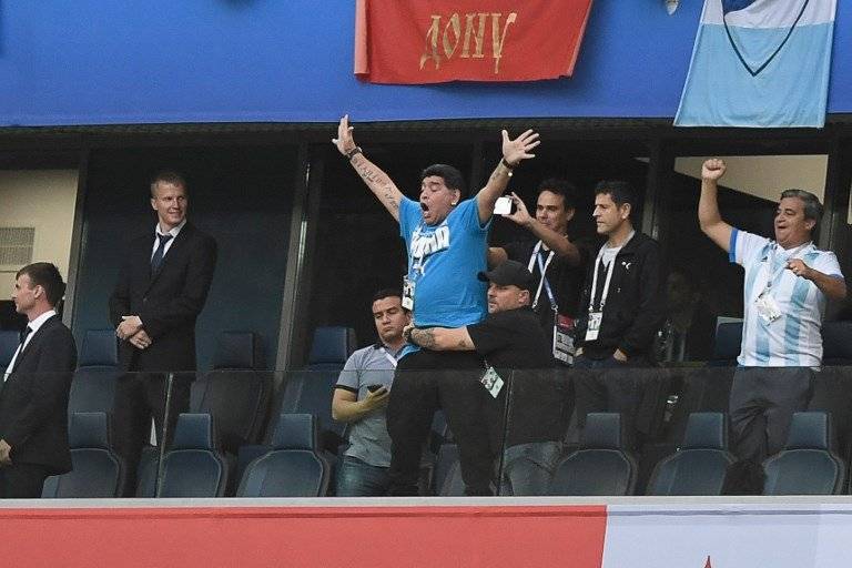 Maradona vivió euforia el triunfo de Argentina