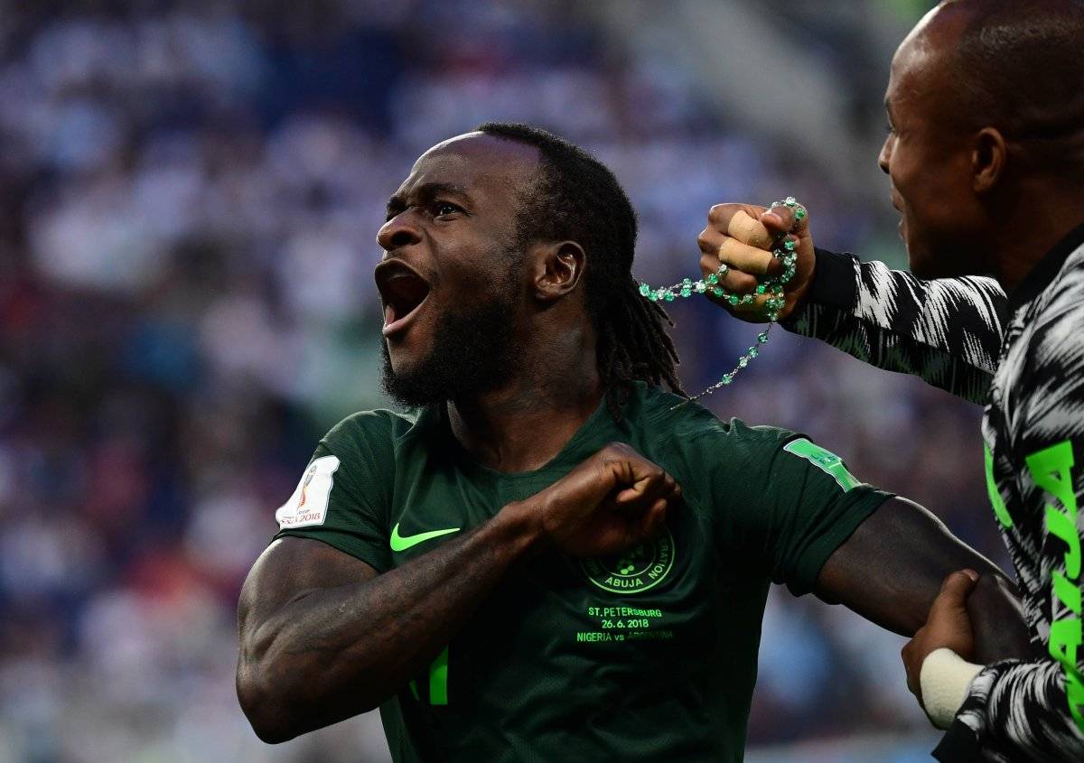 Moses festejó el empate de Nigeria