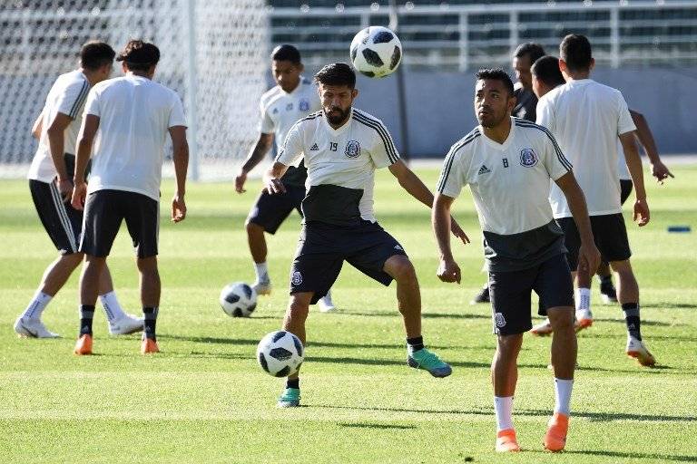 El seleccionado mexicano durante su última práctica