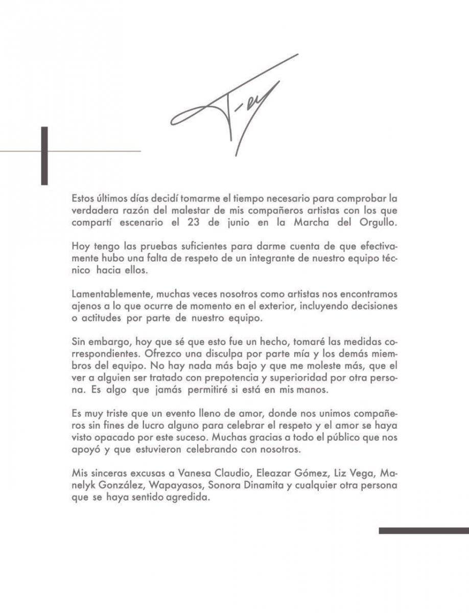 Comunicado de Fey