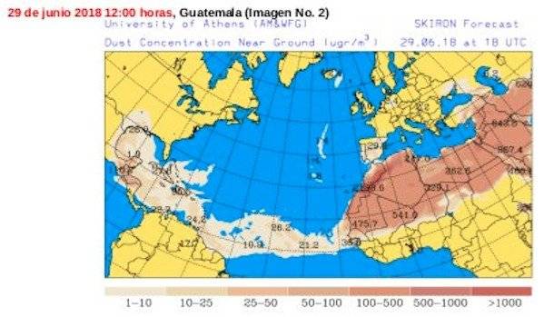 polvo del Sahara en Guatemala