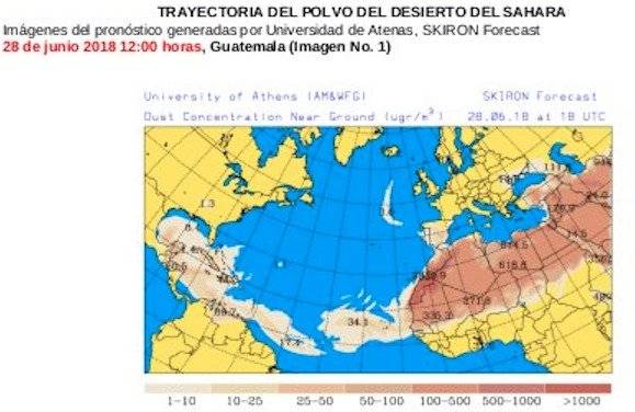 polvo del Sahara en Guatemala
