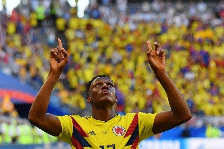 Así celebró su tanto Yerry Mina