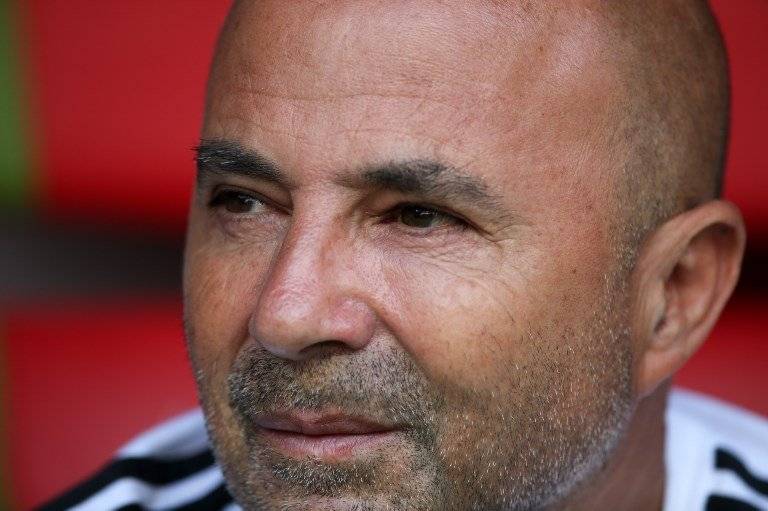 Sampaoli durante el encuentro ante Francia