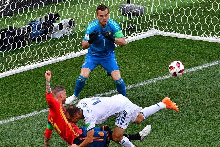 Acción que desembocó en el primer tanto a favor de España