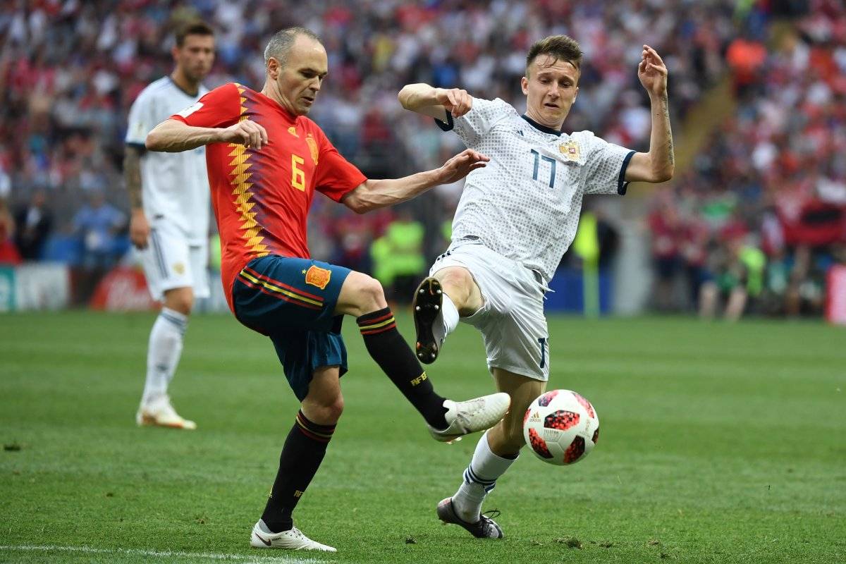 Último juego de Iniesta ante Rusia.