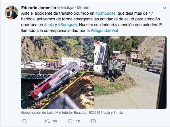 más de 17 heridos tras accidente en Loja
