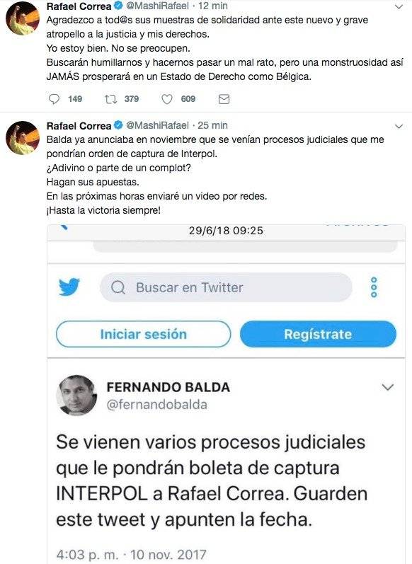 Rafael Correa anuncia que enviará un video por redes sociales