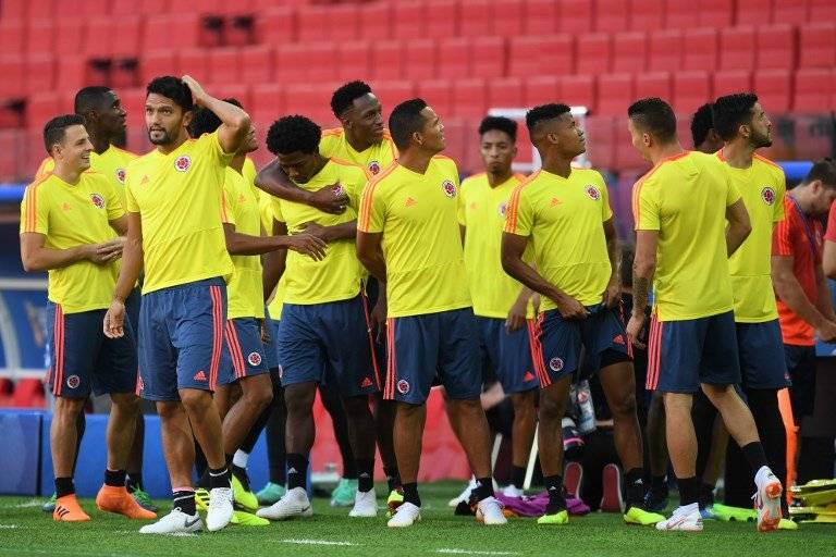 Los jugadores cafeteros antes de concluir su última práctica