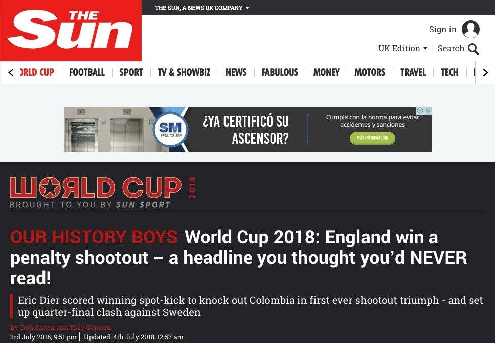 Prensa inglesa menospreció a la Selección Colombia