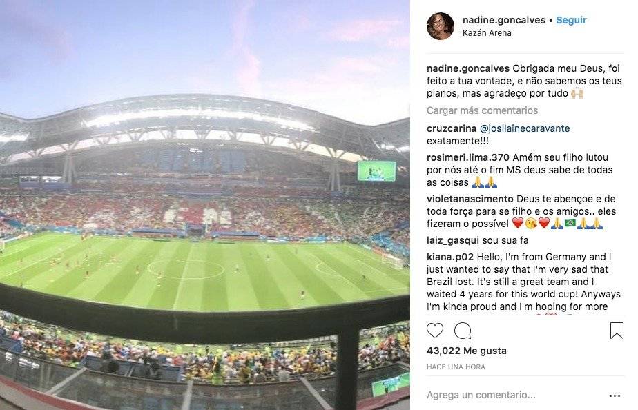 La madre de Neymar habló tras eliminación de Brasil del Mundial Rusia 2018