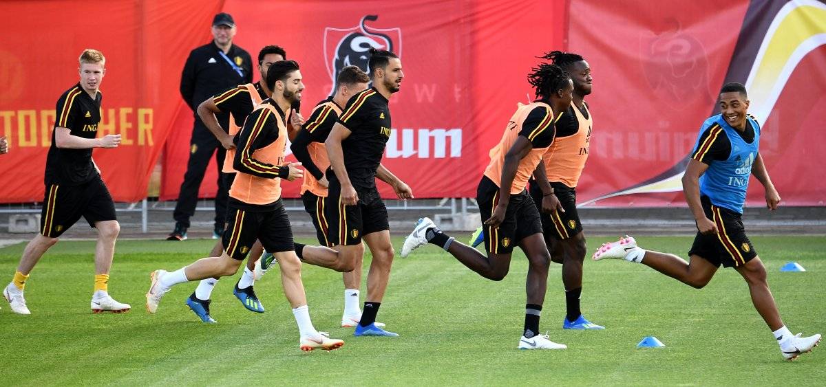 Bélgica en su último entreno previo al juego ante Francia