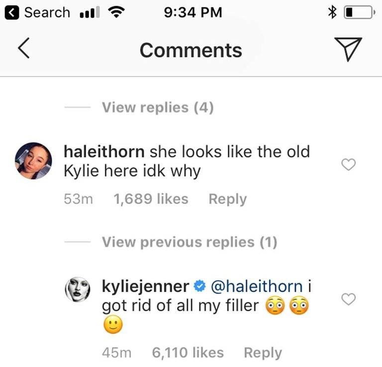 Kylie Jenner respuesta