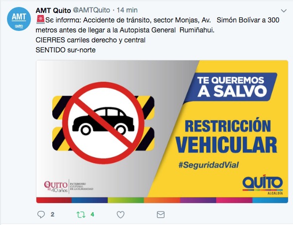 Accidente de tránsito sector Monjas