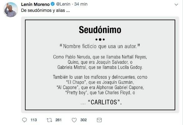 La indirecta del presidente Lenín Moreno a...