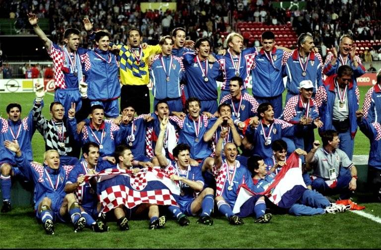 El festejo de Croacia tras obtener el tercer en Francia 1998 / Foto: Getty Images