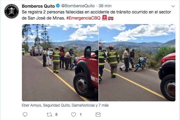 Accidente San José de Minas