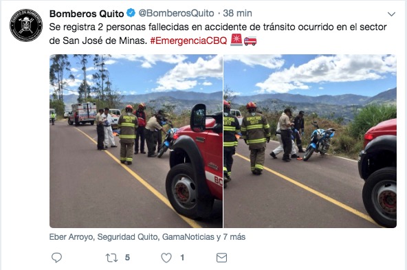 Accidente San José de Minas