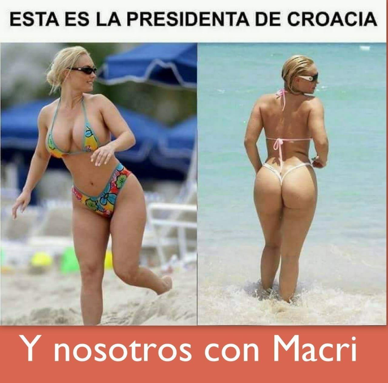 Fotos falsas de la presidente de Croacia en bikini rondan en internet tras la victoria de su selección Fotos falsas de la presidente de Croacia en bikini rondan en internet tras la victoria de su selección
