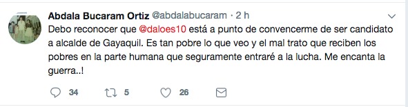 ¿Abdalá Bucaram, a la Alcaldía de Guayaquil?