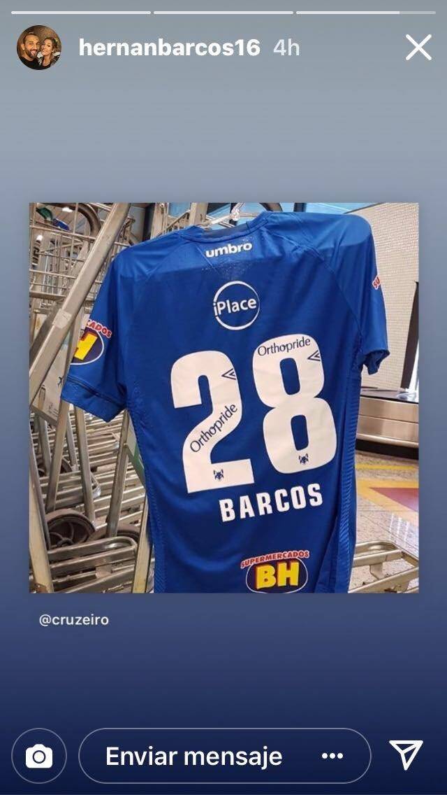 Hernán Barcos ya luce su camiseta del Cruzeiro