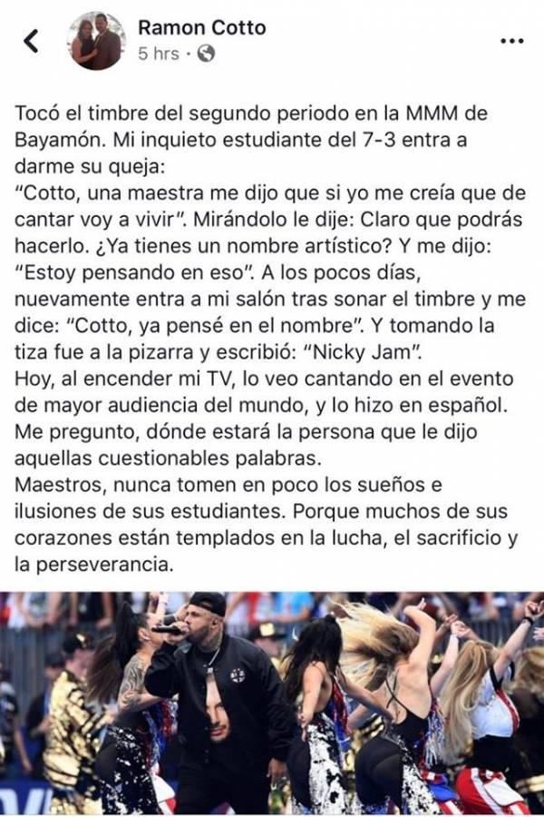 Profesor de Nicky Jam