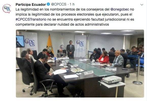 Consejeros del CNE fueron cesados de su cargo por el Cpccs transitorio