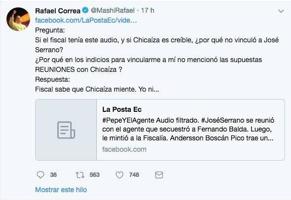 Tuits de Rafael Correa