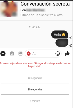 Recuerda que si quieres que tus mensajes se borren, tienes que activar esta función. De lo contrario, permanecerán en el chat secreto. Ir a la conversación normal Como mencionamos antes, este chat se encontrará en una burbuja diferente a la conversación