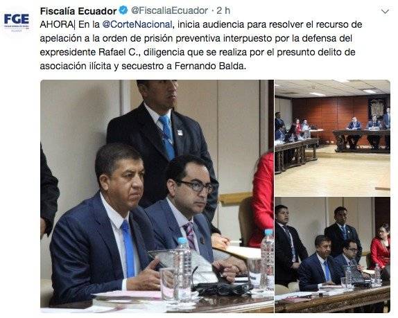 Rafael Correa no se ha presentado a diligencias, según la Fiscalía