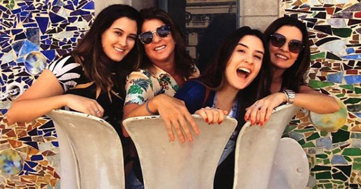 Fátima Bernardes, filhas e Patrícia Marinho