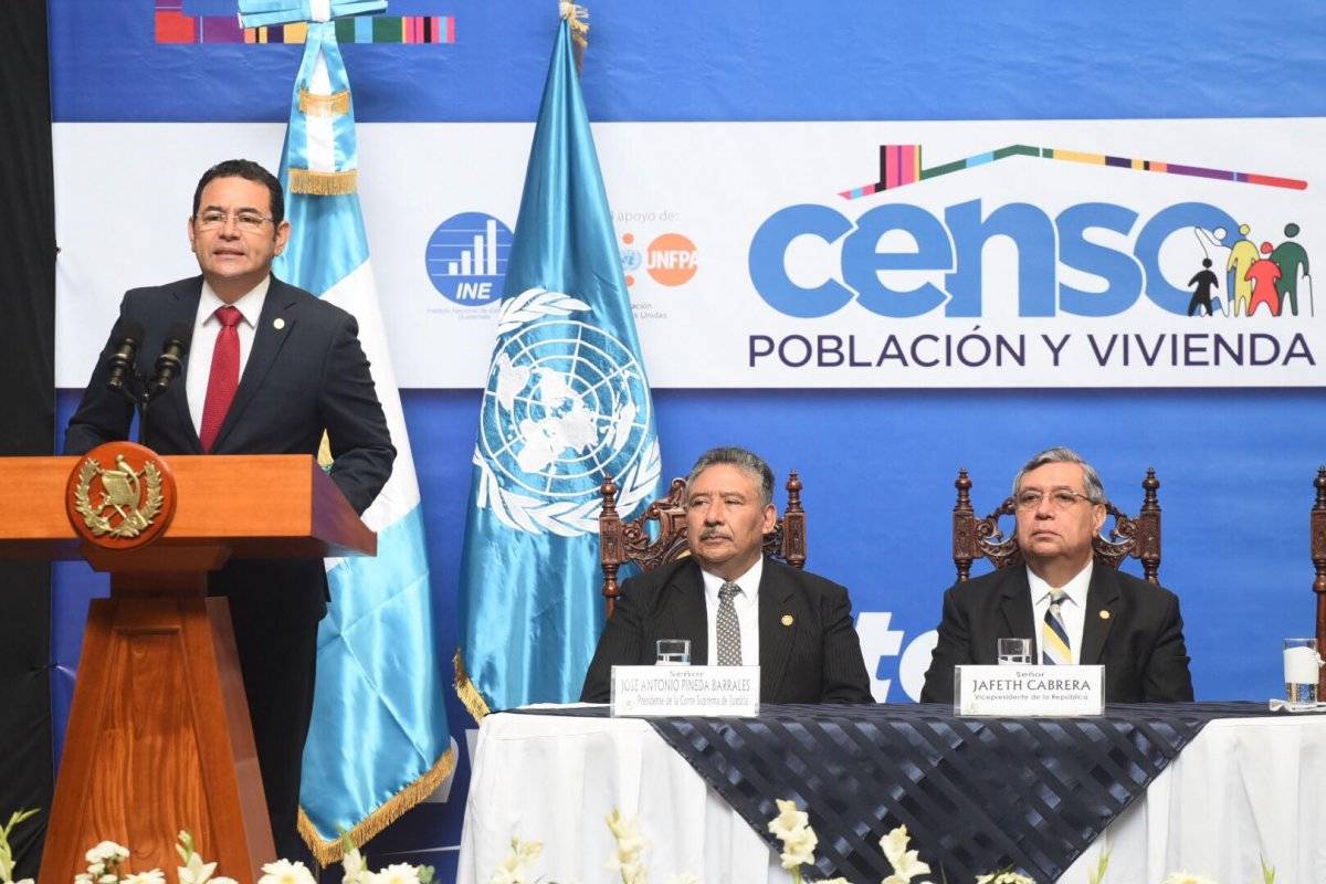 presidente Jimmy Morales en lanzamiento del censo 2018