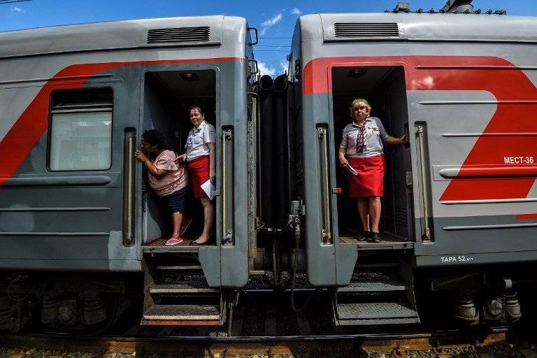 Un tren en la ciudad rusa de Raransk