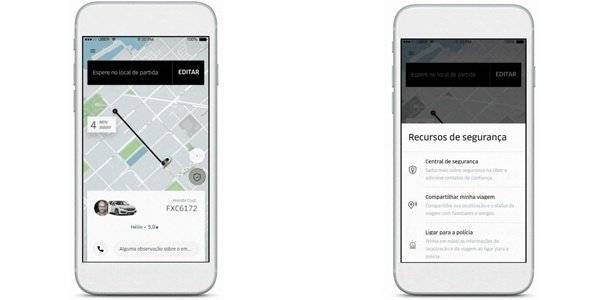 botão do pânico na Uber