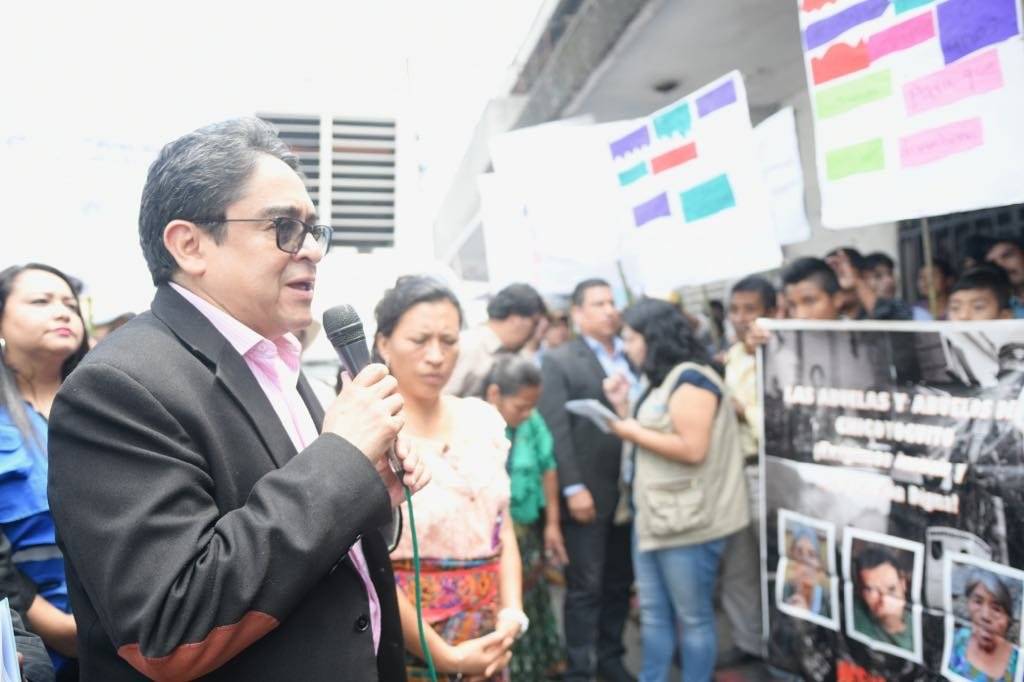 manifestación de pobladores de la comunidad Chicoyoguito, Alta Verapaz