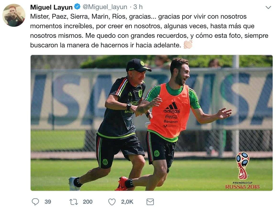 Mensaje de Layún